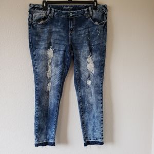 Amethyst Distressed Skinny Jeans ( Size 18 )